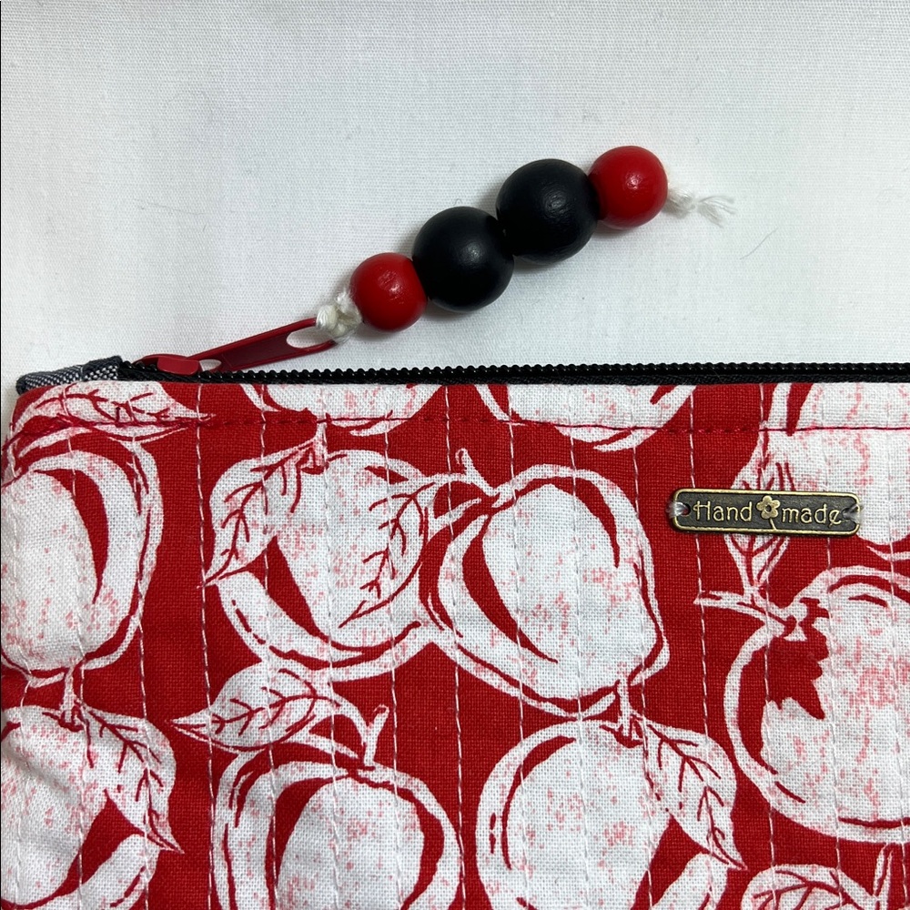 Handmade Red Apple Print Clutch - Picture 2 of 8